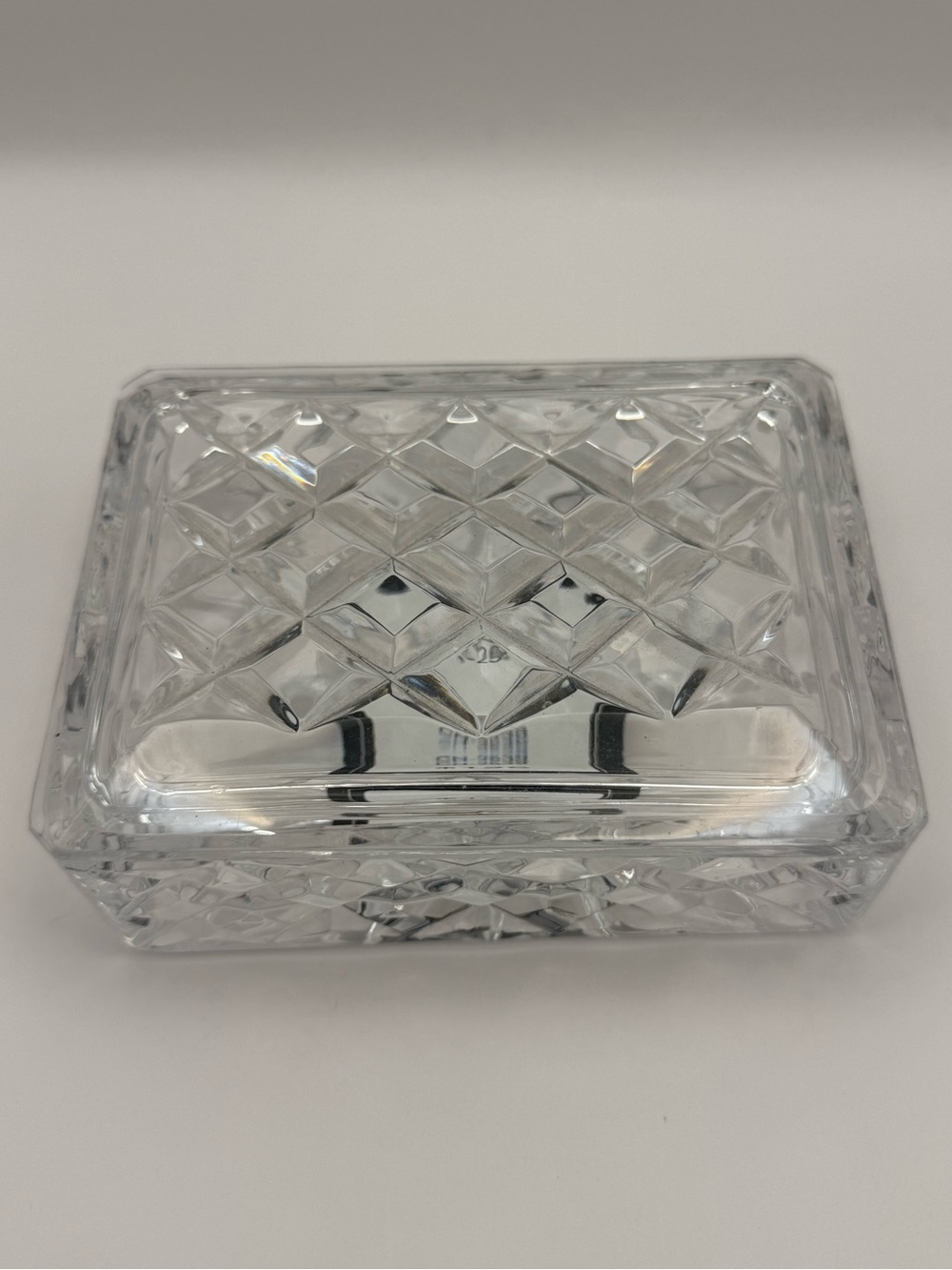 Gorham Crystal CH-2539 Cut Crystal Covered Trinket Box Jewelry Dish Vintage